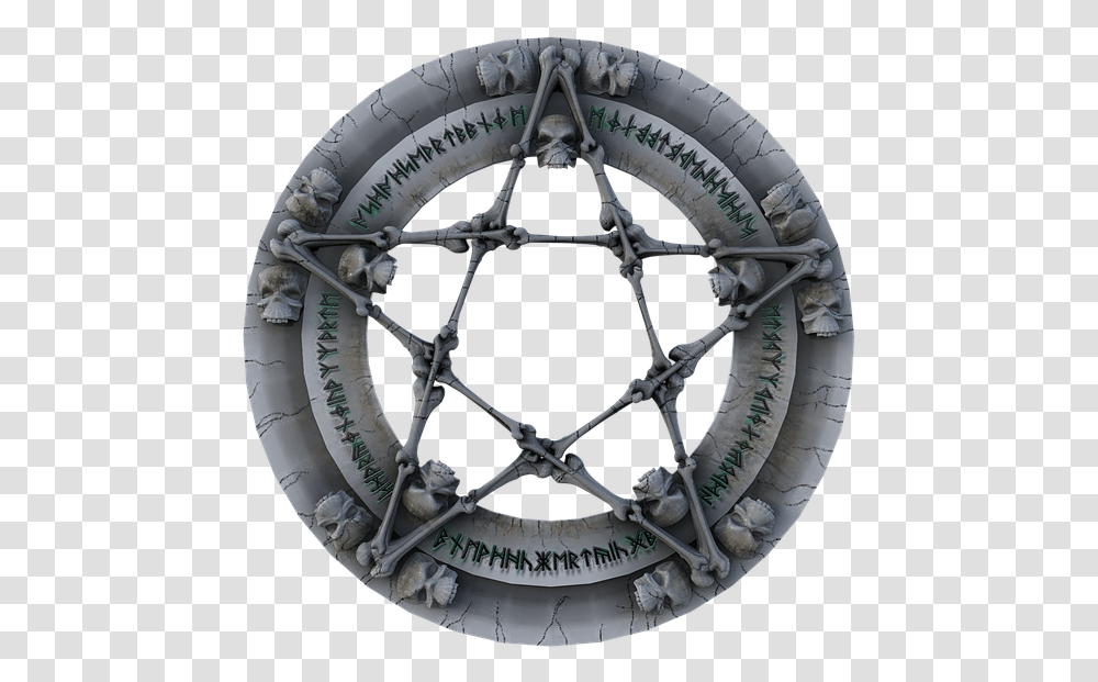 Pentagram Evil Mystery Clock Magic Circle, Wheel, Machine, Sphere, Helmet Transparent Png