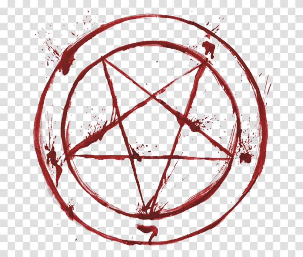 Pentagram Which Blood Red Satanic Pentagram, Star Symbol, Logo, Trademark Transparent Png