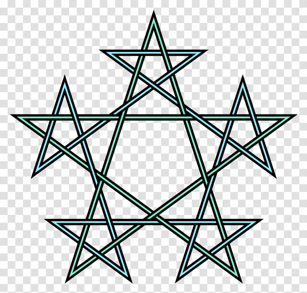 Pentagrams Interlaced Pattern Pentagram Pattern, Star Symbol, Utility Pole, Bow Transparent Png