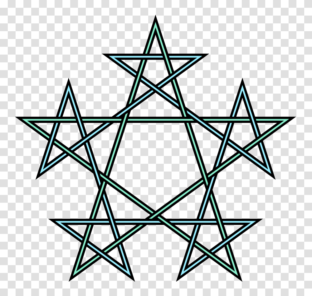 Pentagrams Interlaced Pattern, Star Symbol, Utility Pole, Triangle Transparent Png