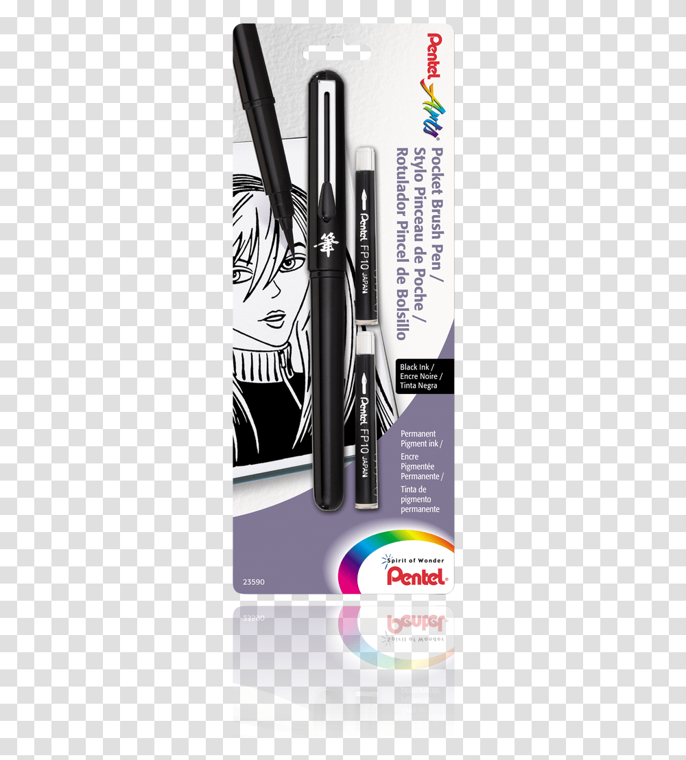 Pentel Brush Pocket Pen, Poster, Advertisement, Book, Cosmetics Transparent Png