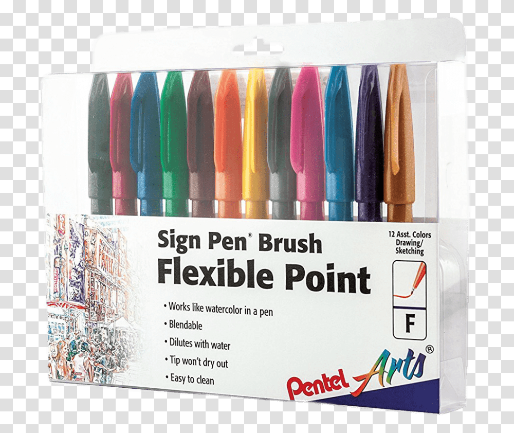Pentel Fude Touch Sign Brush Pen, Marker Transparent Png
