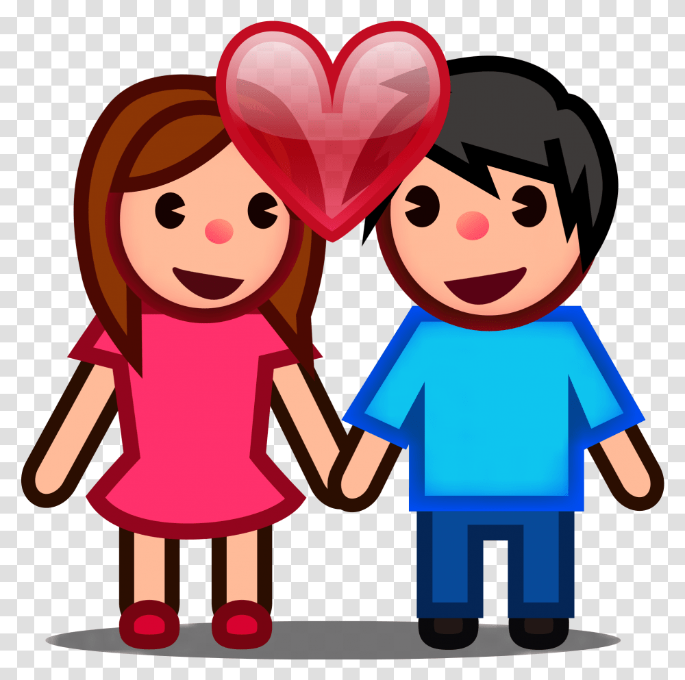 Peo Couple In Love Couple Emoji Clipart Full Size Couple Emoji, Hand, Holding Hands, Family, Graphics Transparent Png