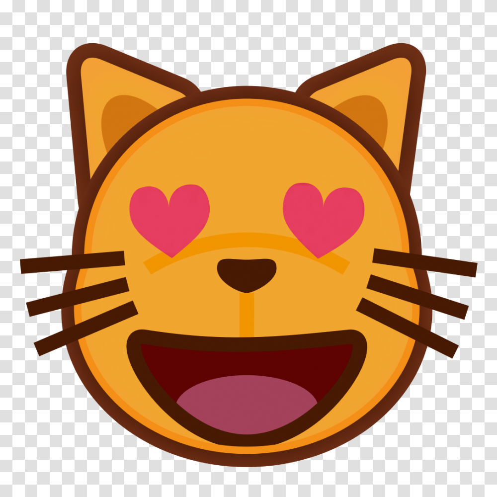 Peo Smiling Cat Face With Heart Shaped Eyes, Food, Cutlery, Fork, Label Transparent Png