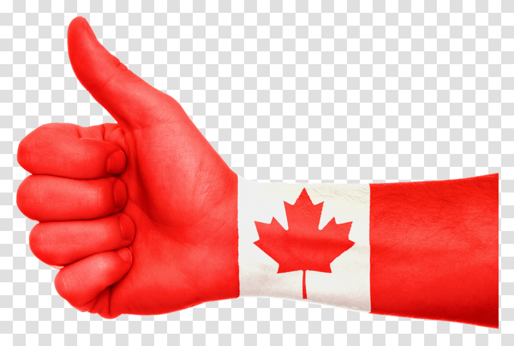 People Are Moving To Canada Cincy Fair Housing Canada Flag On Hand, Finger, Person, Human, Thumbs Up Transparent Png
