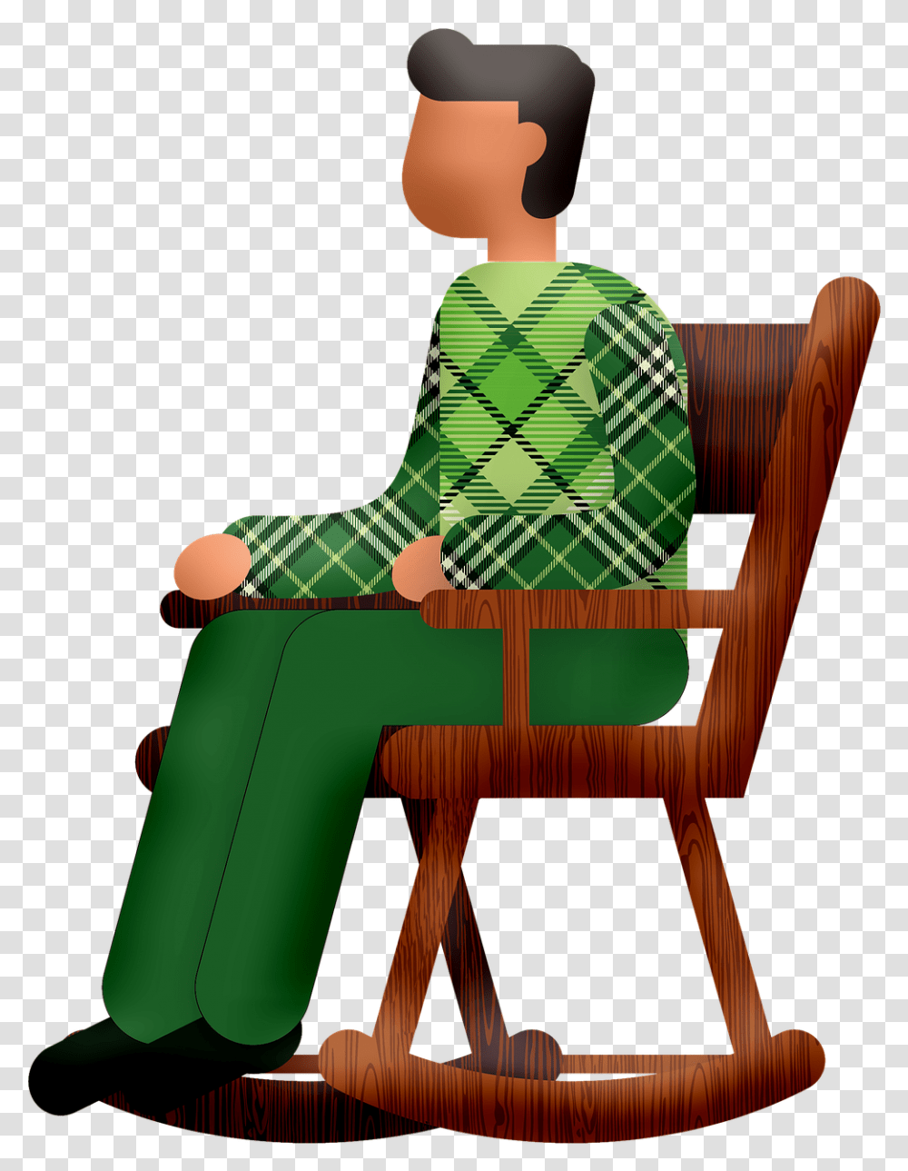 People Characters Walking Sitting Rocking Chair Clipart, Furniture, Clothing, Robe, Fashion Transparent Png