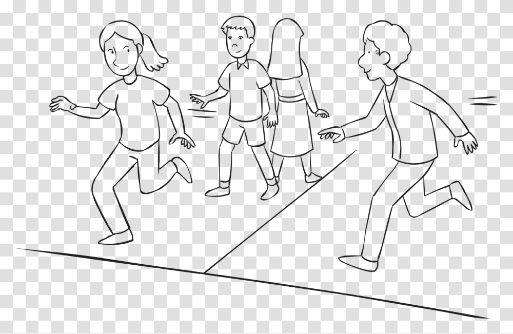 People Chasing One Another On The Lines Of A Basketball, Person, Hand, Sport, Duel Transparent Png