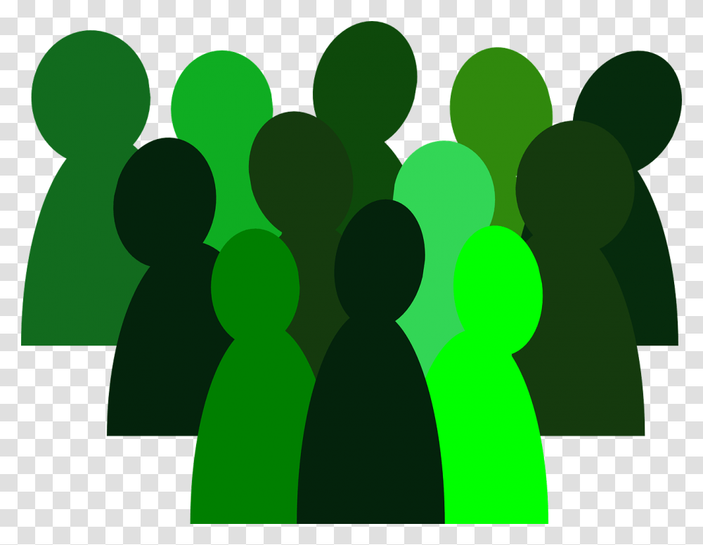 People Clipart Green Silhouette Group People Cartoon, Word, Fence Transparent Png
