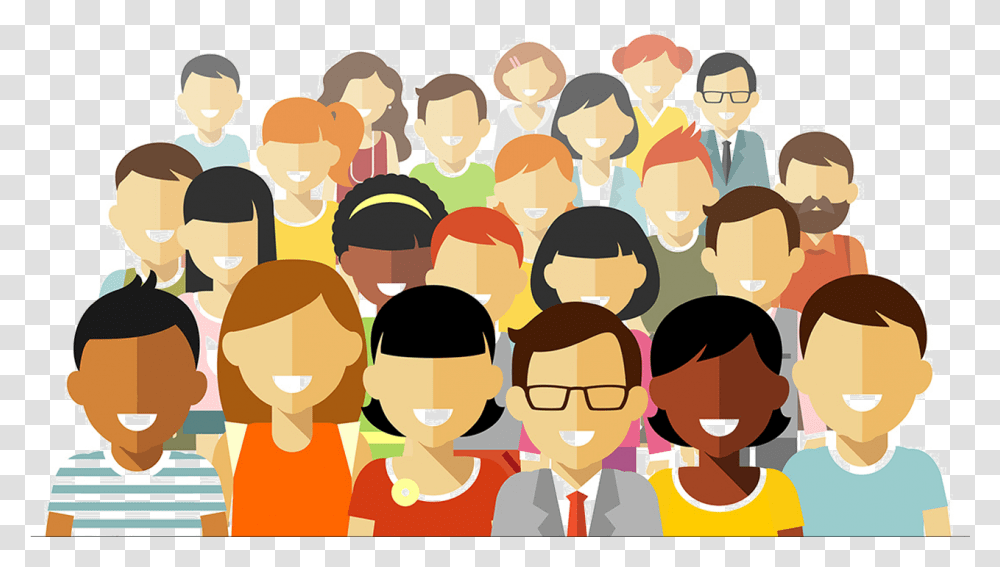 People Community Clipart Crowd Of People Cartoon, Person, Audience, Face, Drawing Transparent Png