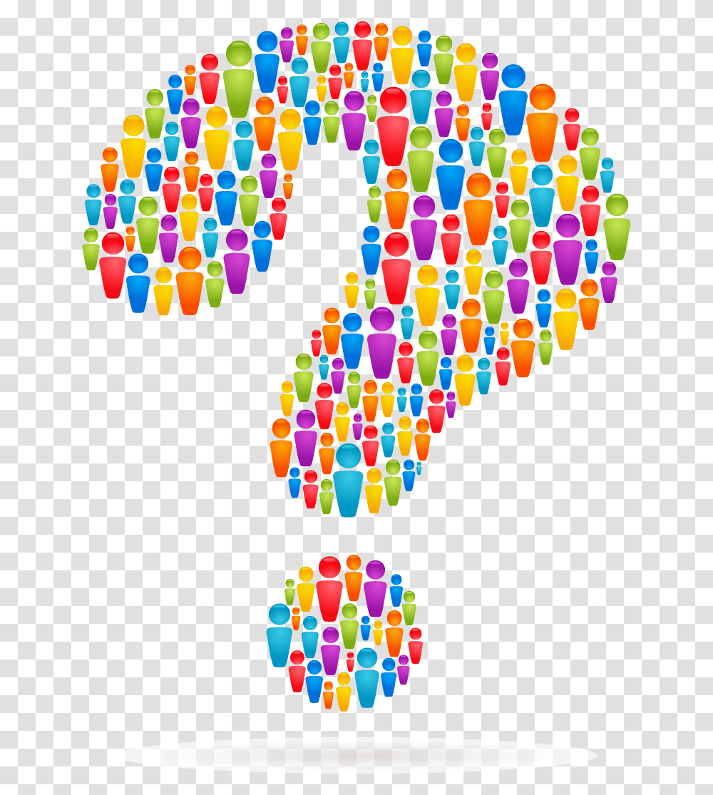 People Comprised Question Mark Speech Bubble With Abstract People, Pac Man, Number Transparent Png