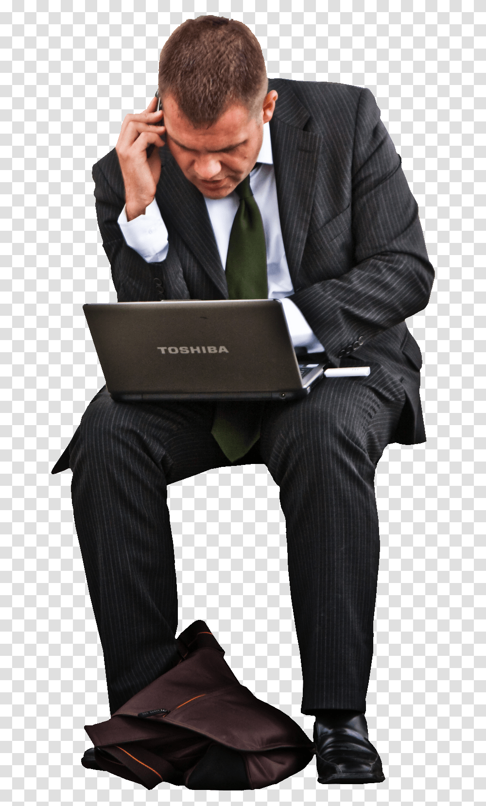 People Cutout Man In Suit Sitting, Pc, Computer, Electronics, Laptop Transparent Png