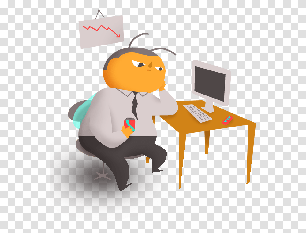 People Eating Taking Insufficient Care Of Your Body Cartoon, Computer, Electronics, Furniture, Table Transparent Png