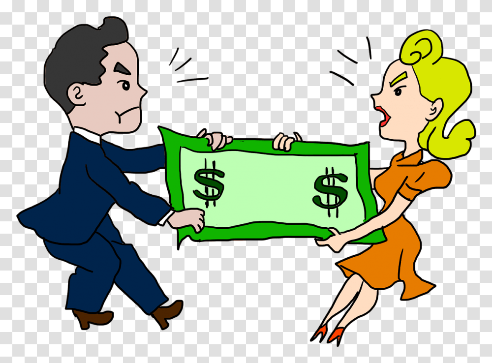 People Fighting Over Money Clipart Download People Fighting Over Money, Person, Cushion, Pillow Transparent Png