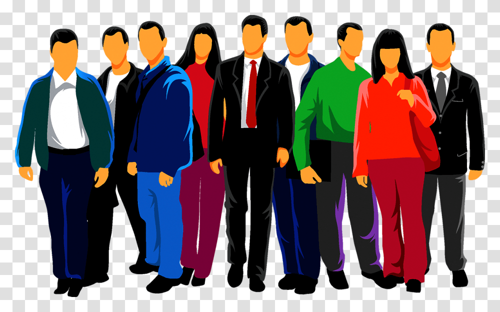 People Group People Group Vector, Person, Long Sleeve, Suit Transparent Png