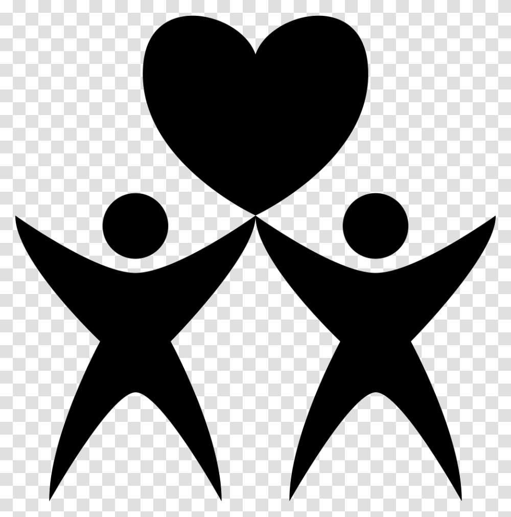 People Heart Icon Clipart Download, Stencil, Silhouette, Star Symbol Transparent Png