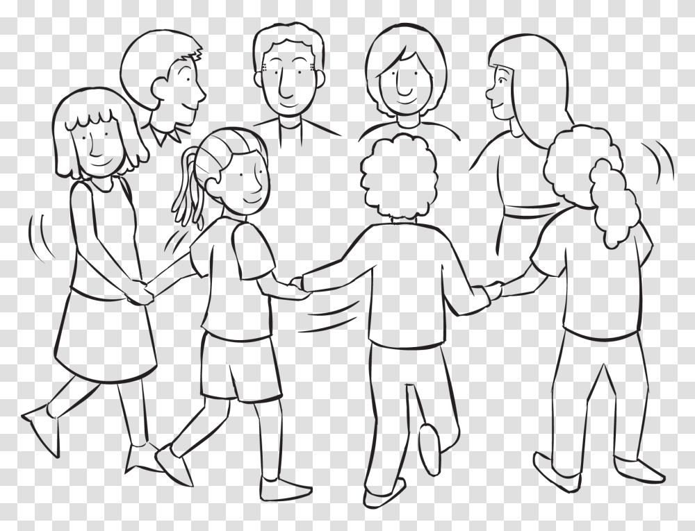 People Holding Hands In Circle Rotating Quickly As People Holding Hands In Circle Drawing, Painting Transparent Png