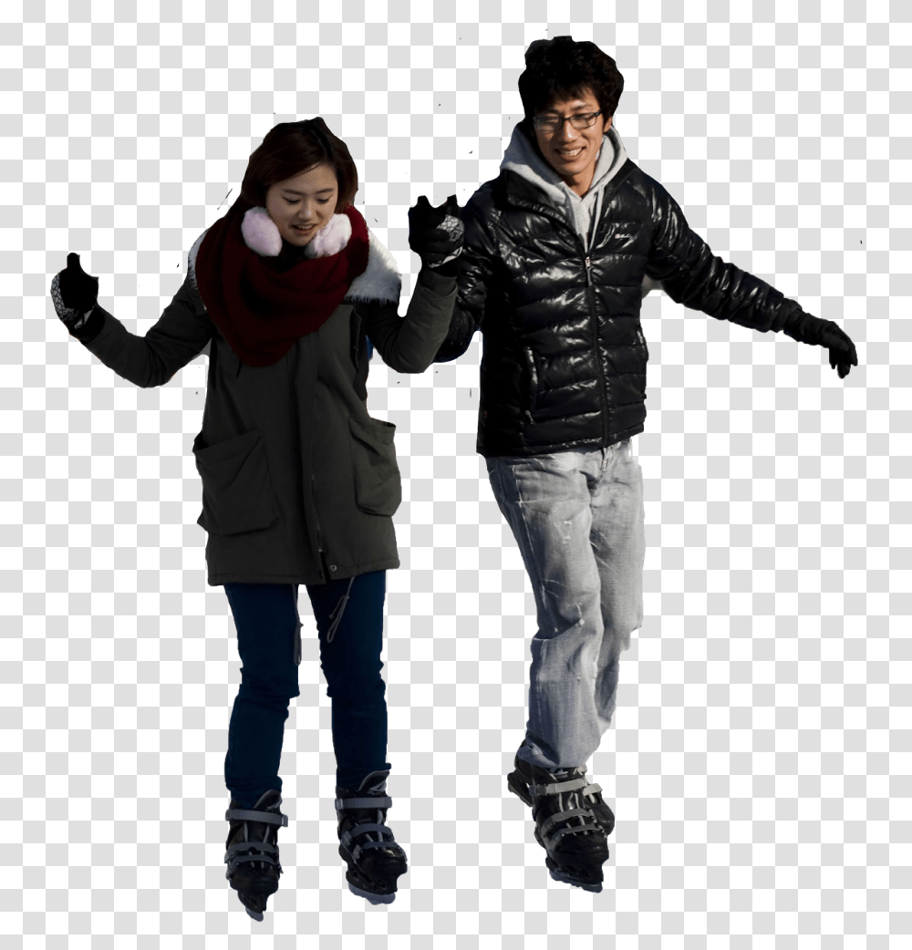 People Ice Skating, Apparel, Person, Jacket Transparent Png