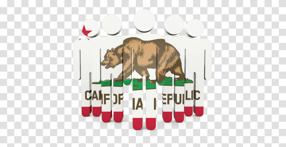 People Icon Illustration Of Flag Of<br > California California State Flag Face Mask, Mammal, Animal, Word, Wildlife Transparent Png