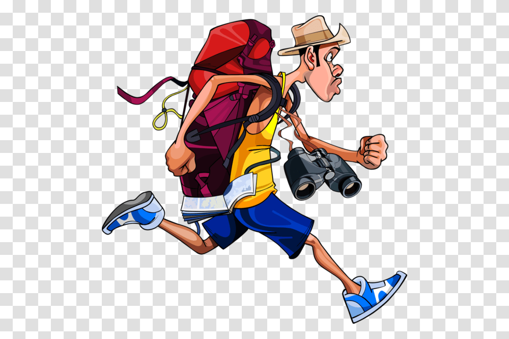 People Illustration Individual Person People Man Running With Backpack, Shoe, Hat Transparent Png