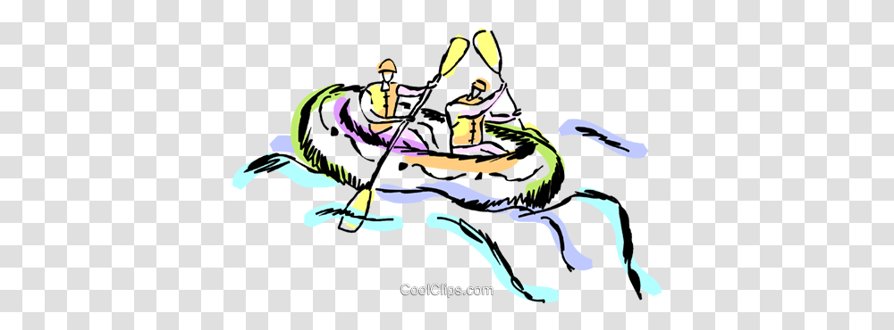 People In Raft Negotiating The Rapids Royalty Free Vector White River Rafting Drawing, Person, Art, Doodle Transparent Png