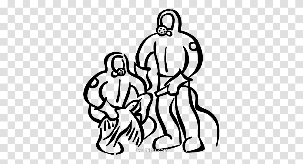 People In Toxic Waste Suits Royalty Free Vector Clip Art, Stencil, Silhouette, Drawing Transparent Png