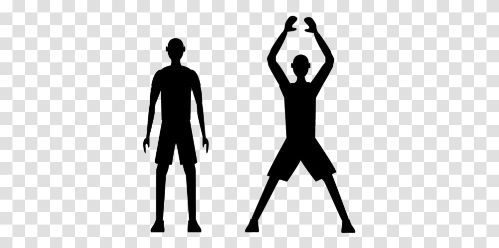 People Jumping Jacks Images Jumping Jacks Exercise Silhouette, Person, Leisure Activities, Hand, Stencil Transparent Png