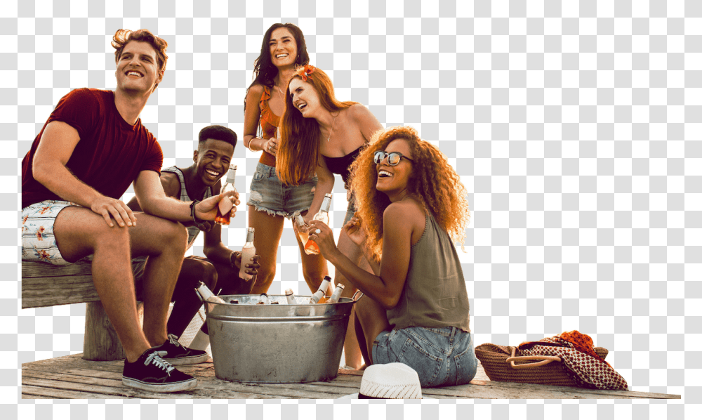 People Laughing With Drinks In Their Hands People Drinking Beer, Person, Shoe, Leisure Activities Transparent Png