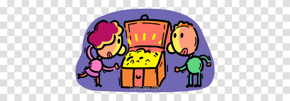 People Looking In A Treasure Chest Royalty Free Vector Clip Art, Food, Super Mario Transparent Png