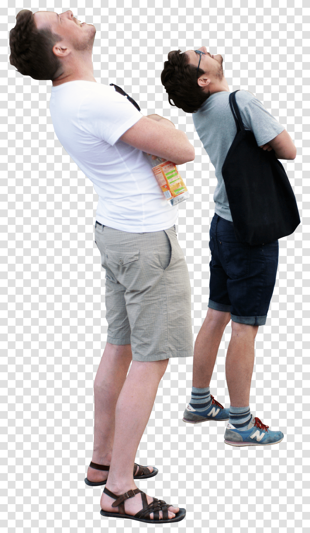 People Looking Up People Cutout Looking Up, Clothing, Shorts, Person, Sleeve Transparent Png
