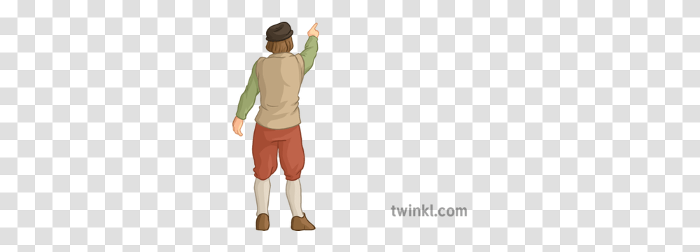 People Lookout Man Pointing History Spanish Armada Tudors Language, Clothing, Person, Sleeve, Figurine Transparent Png