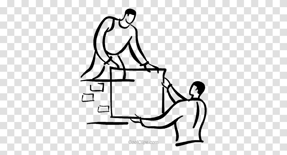 People Moving Boxes Royalty Free Vector Clip Art Illustration, Statue, Sculpture, Utility Pole, Drawing Transparent Png