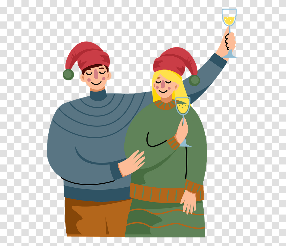 People On Christmas Party Clipart Cartoon, Elf, Sleeve, Long Sleeve Transparent Png