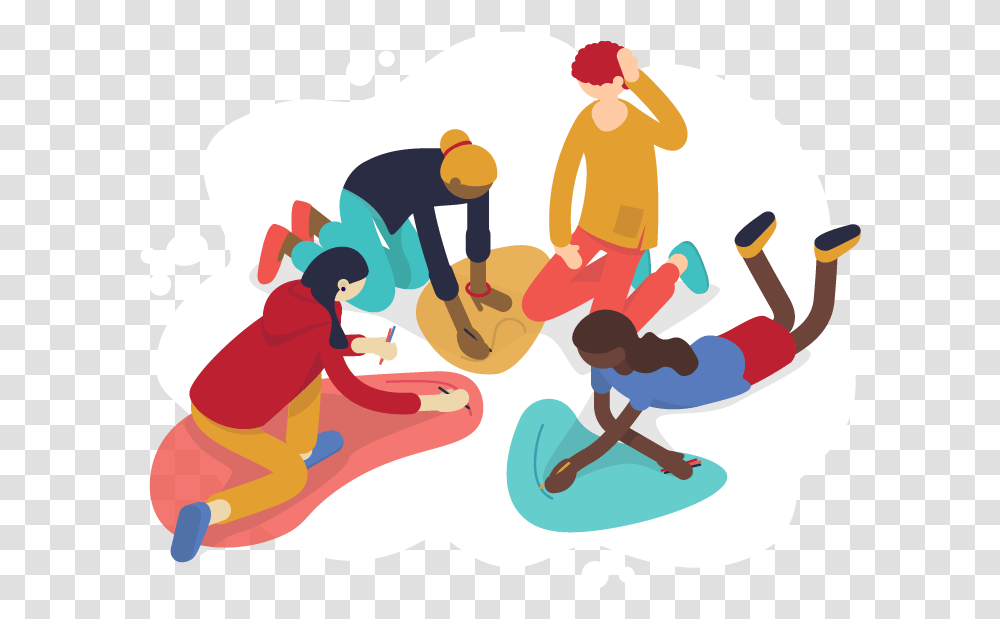 People Painting Together On The Ground Illustration, Person, Leisure Activities Transparent Png