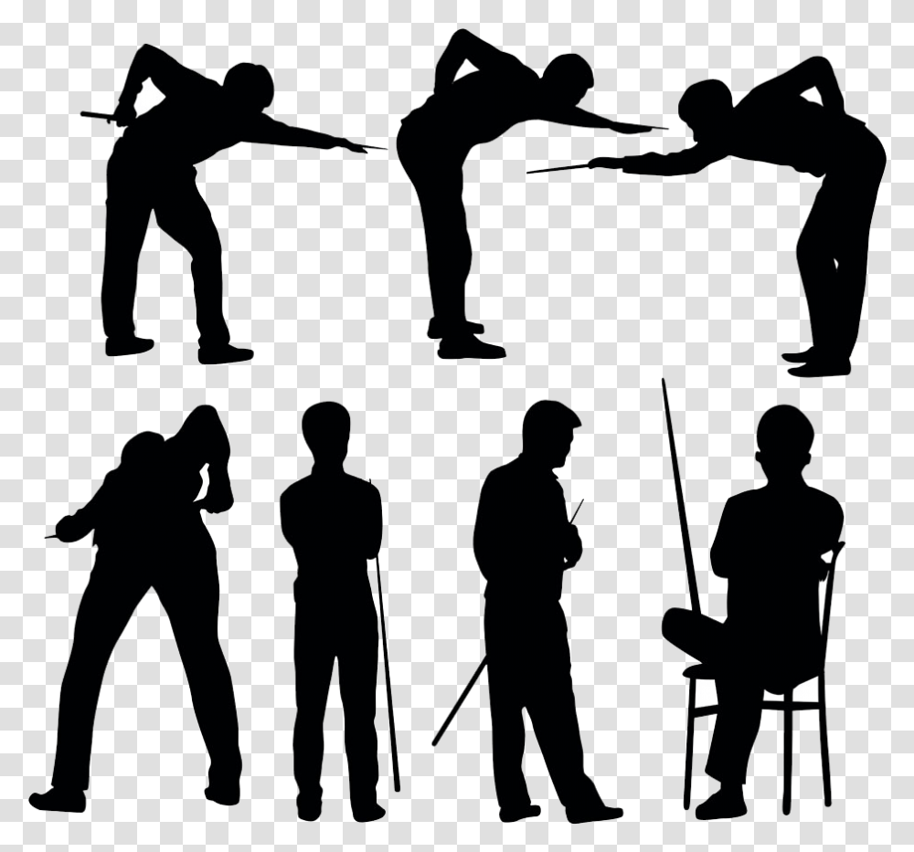People Playing Pool Pool Player Silhouette, Person, Crowd, Photography, Suit Transparent Png