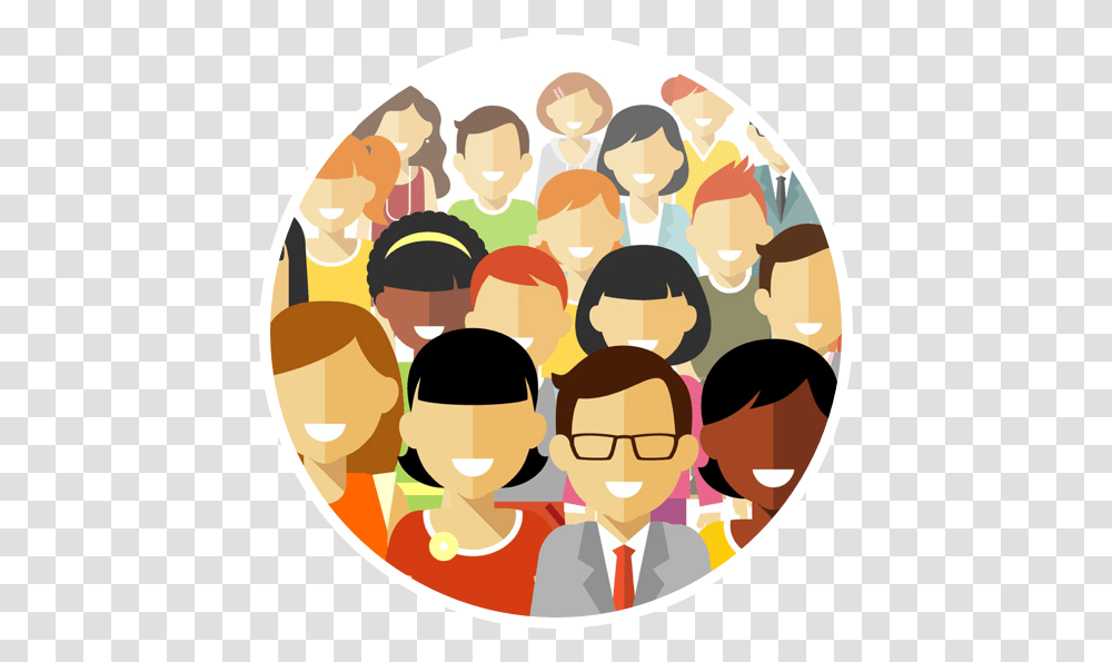 People Round Icon Group Of People Clipart, Label, Text, Person, Meal Transparent Png