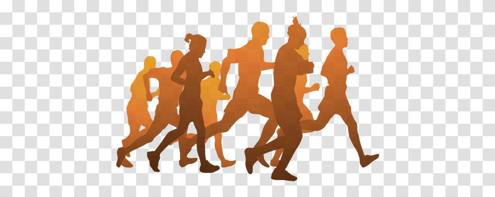 People Running Images Free Download People Running Silhouette, Person, Text, Crowd, Graphics Transparent Png