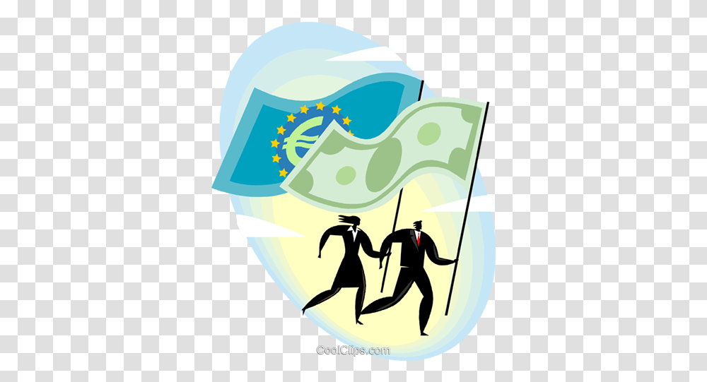 People Running With Currency Flags Royalty Free Vector Clip Clip Art, Person, Graphics, Outdoors Transparent Png