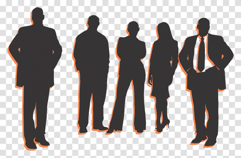 People Shadow People Staff, Person, Standing, Silhouette, Tie Transparent Png