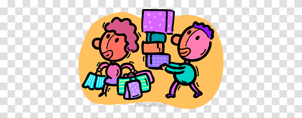 People Shopping Royalty Free Vector Clip Art Illustration, Bag, Poster, Advertisement Transparent Png