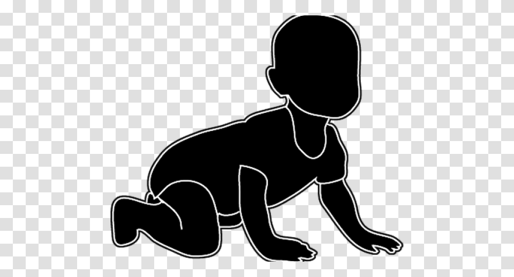 People Silhouette Clipart Background, Baby, Crawling, Cupid, Dog Transparent Png