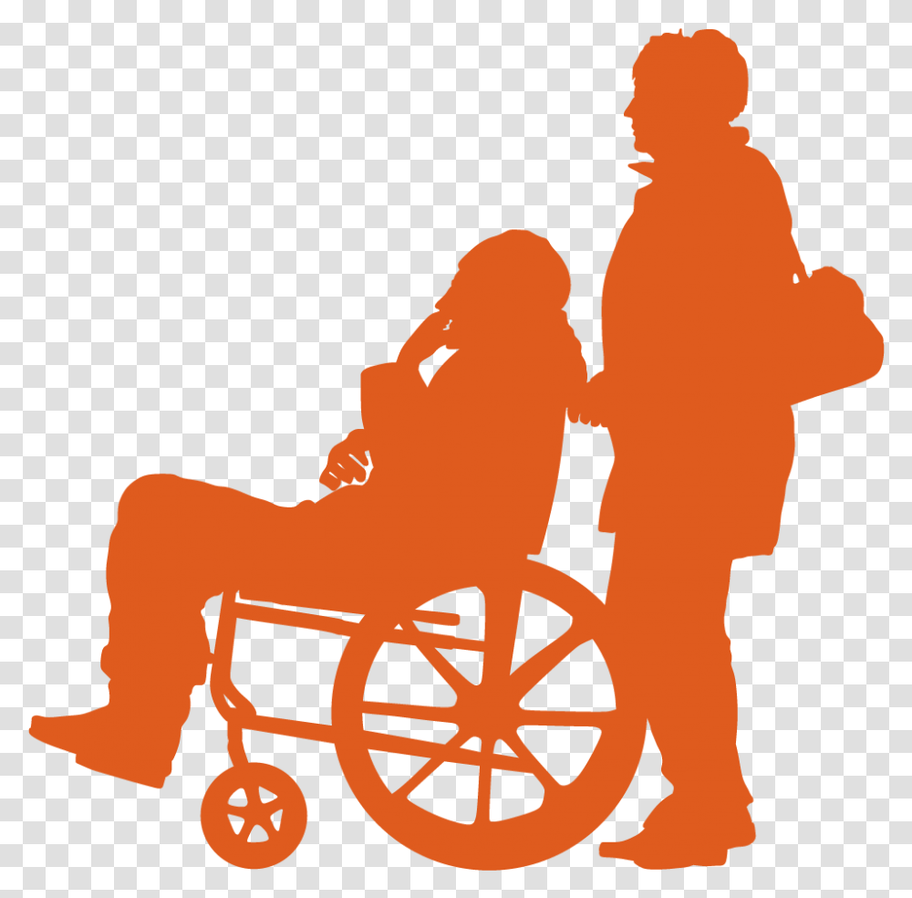 People Silhouette Elder Silhouette Wheel Chair Free, Person, Furniture, Vehicle, Transportation Transparent Png