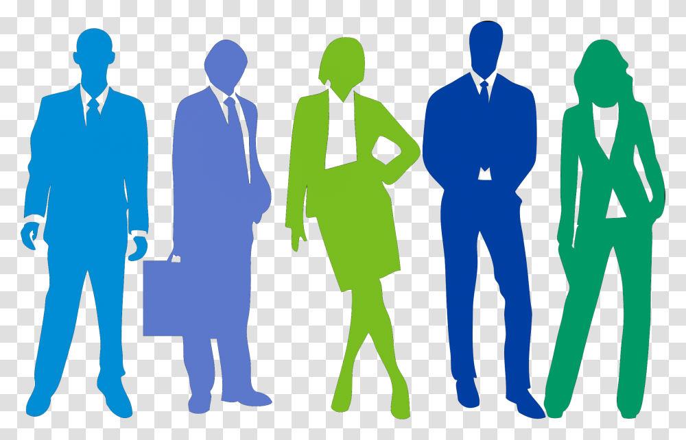 People Silhouettes Standing Professional People Silhouette, Person, Suit, Overcoat Transparent Png