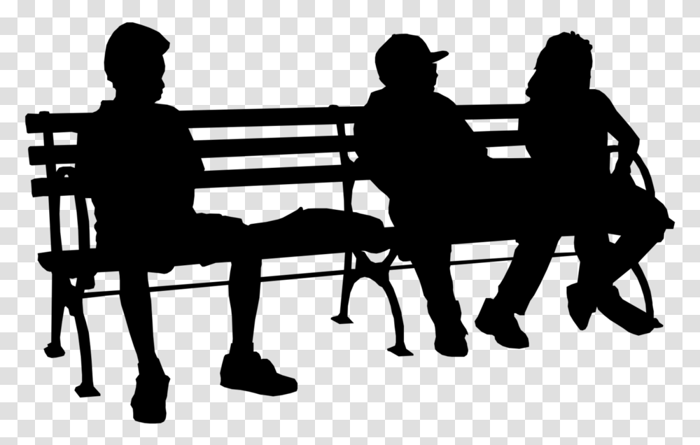 People Sitting At Table Silhouette People Sitting On Bench Silhouette, Gray, World Of Warcraft Transparent Png