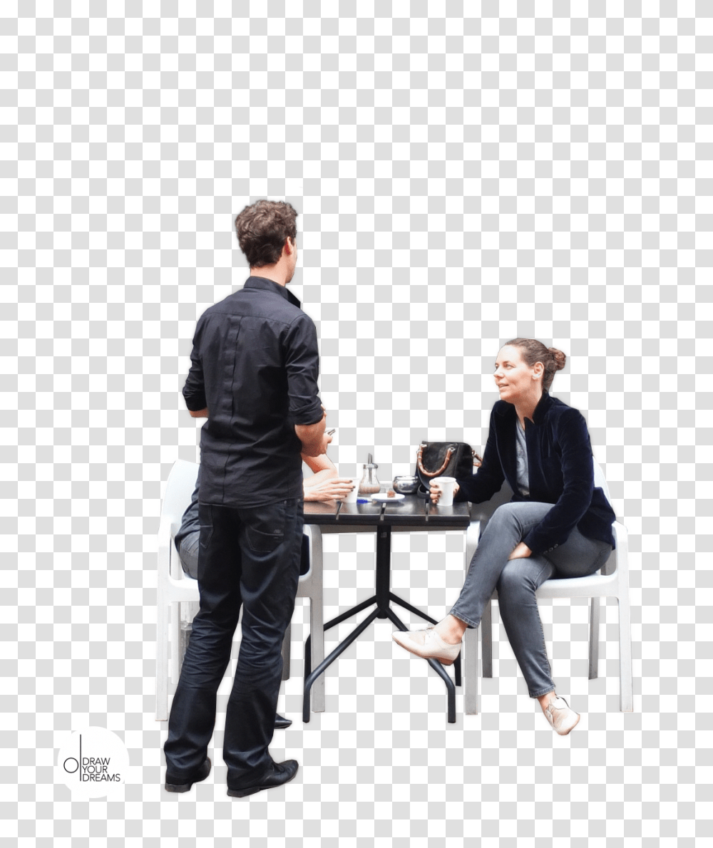 People Sitting Person At Desk, Clothing, Long Sleeve, Pants, Table Transparent Png