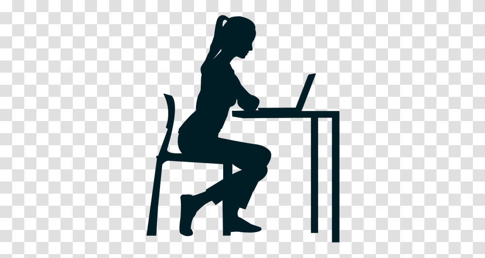 People Sitting Silhouette Person At Desk, Human, Kneeling, Hurdle, Standing Transparent Png