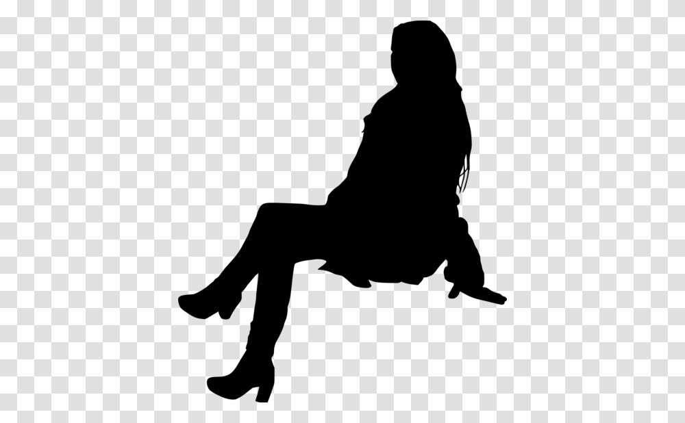 People Sitting Silhouette, Person, Human, Kneeling, Photography Transparent Png