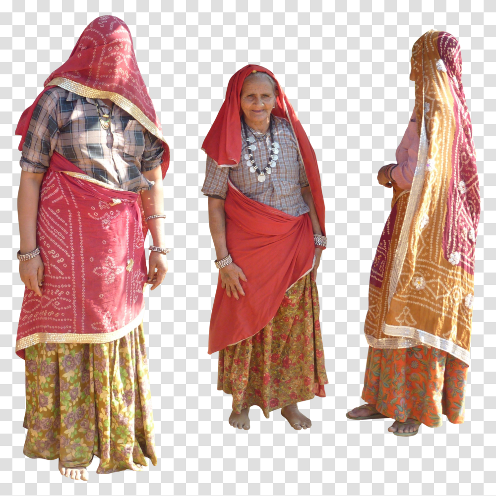People Standing And Talking Indian Women Sitting, Apparel, Sari, Silk Transparent Png