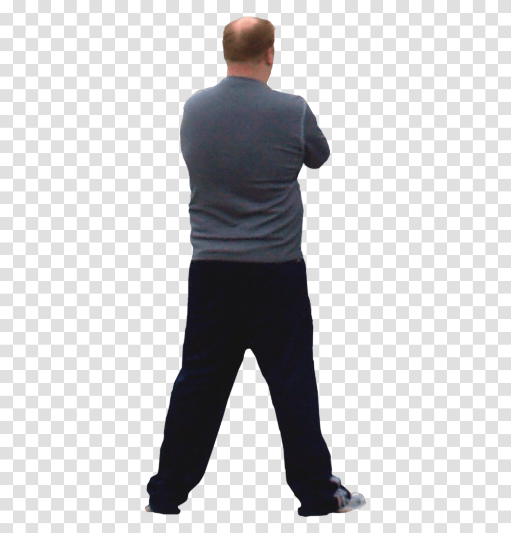 People Standing Back Man Standing, Sleeve, Apparel, Long Sleeve Transparent Png