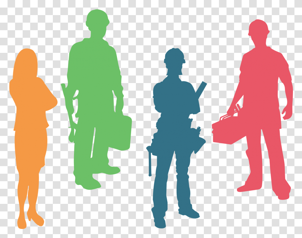 People Standing Silhouette Silhouette, Person, Poster, Overcoat Transparent Png