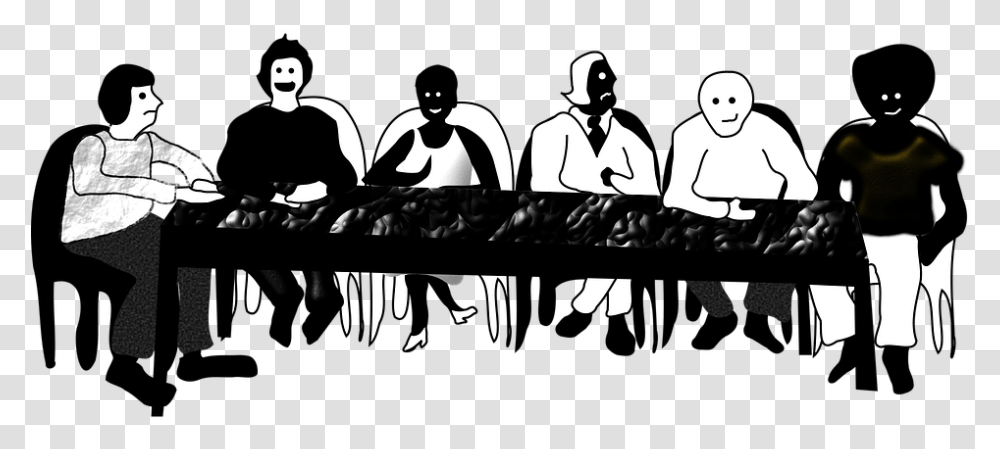 People Table Team People Sitting At A Table Clipart, Person, Furniture, Clothing, Bird Transparent Png
